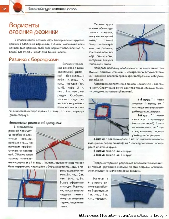 Вязание резинки для носков спицами Вязание резинки для носков спицами