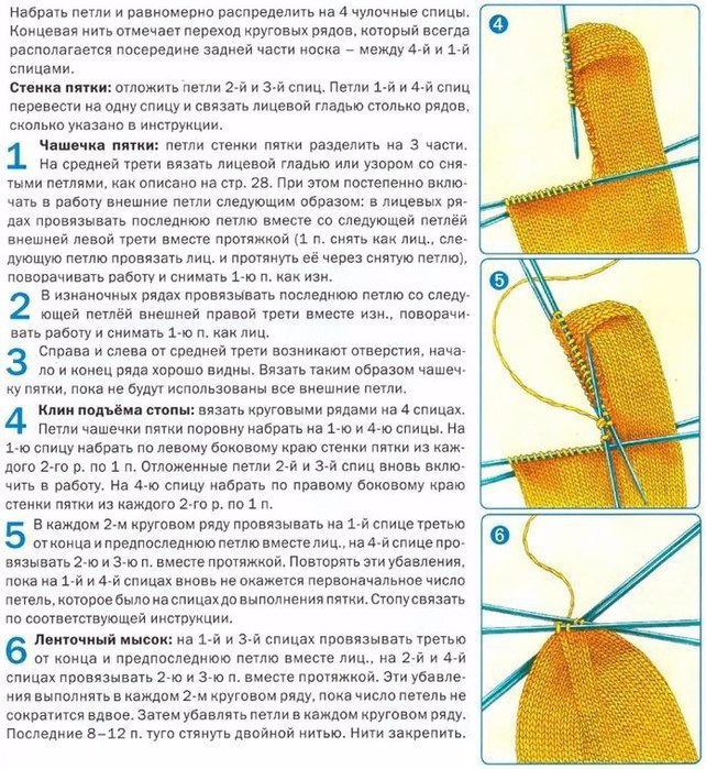 Вязание пятки пятку Вязание пятки пятку