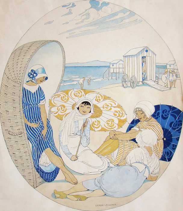 Gerda Wegener Four Women at the Beach, 1913 (608x700, 554Kb)