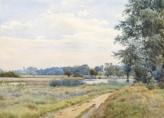    -,  (The river Ouse at Hemingford Grey, Cambridgeshire). 1890 (656x474, 334Kb)