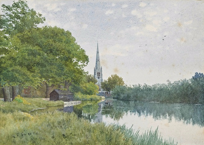   , -,    (All Saints Church, St. Ives from the River Ouse). 1901 (656x467, 365Kb)