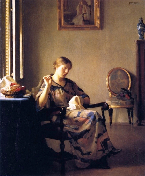 Woman Sewing. 1919 (575x700, 437Kb)