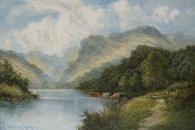 CATTLE WATERING BY A LAKE (645x429, 336Kb)