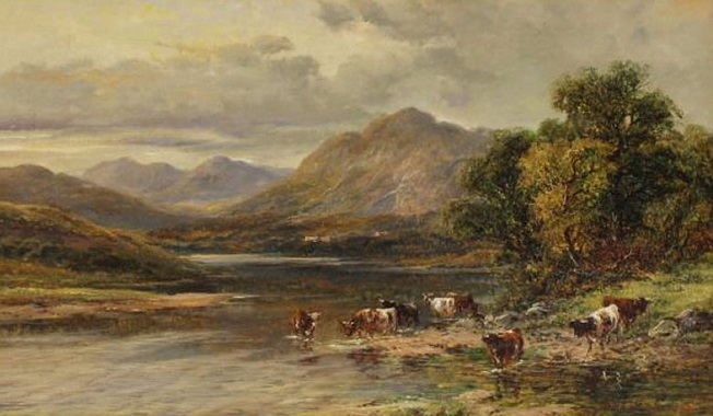 Cattle by a Highland loch (652x380, 232Kb)