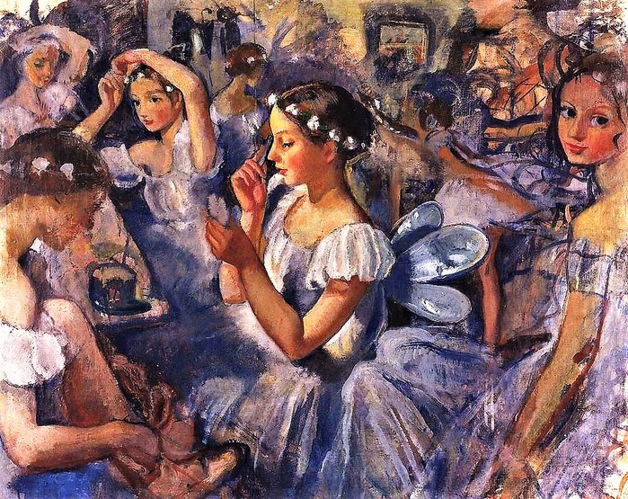 Девочки-сильфиды (Балет Шопениана) 1924 (700x555, 213Kb)