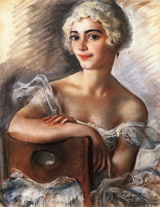 Портрет Е. Н. Гейденрейх в белом парике 1924 (541x700, 151Kb)