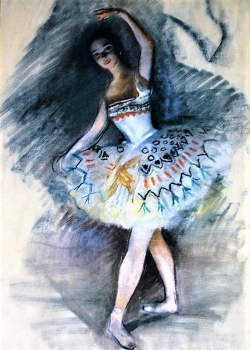 Портрет балерины Е. Н. Гейденрейх 1923, 62.3?45.3 см (500x700, 107Kb)