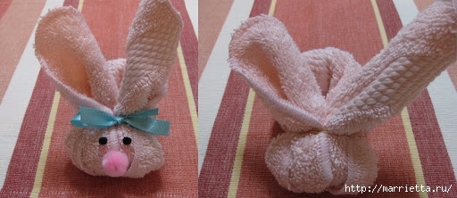 Пасхальный кролик из маленького махрового полотенца (1) (512x222, 103Kb)