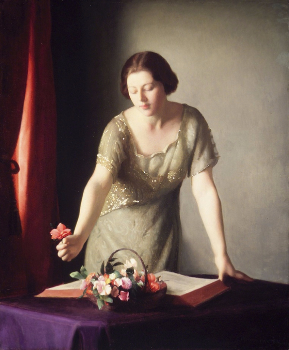 Girl Arranging Flowers. 1921 (577x700, 368Kb)
