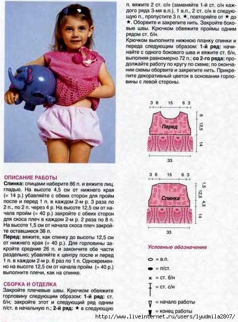 Вязание детских топиков спицами 67