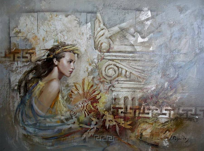 Греческий художник Kostas Rigoula Tsigris6 (700x518, 380Kb)