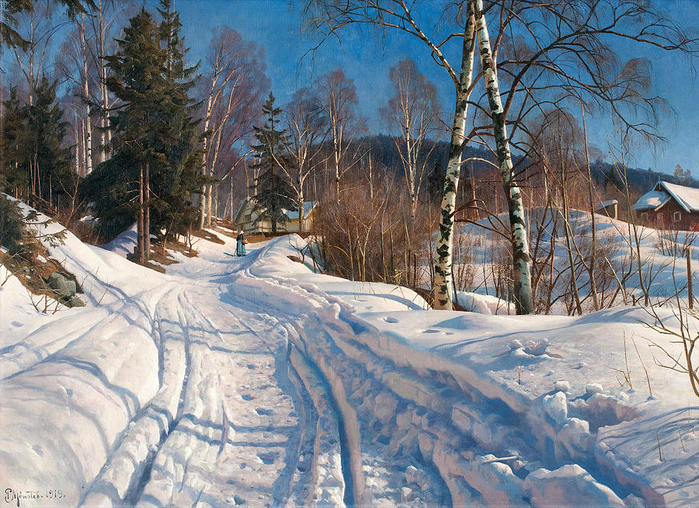 sunlit-winter-landscape-peder-mork-monsted (700x508, 567Kb)