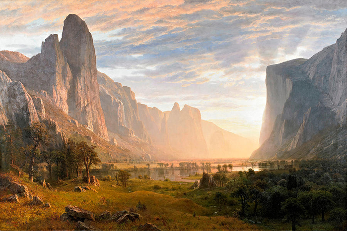 looking-down-yosemite-valley-albert-bierstadt (700x466, 438Kb)