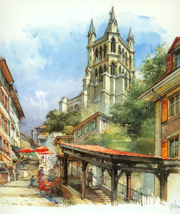 Europe_Cities_Watercolor_Detlev_Nitschke_ 9 (589x700, 465Kb)