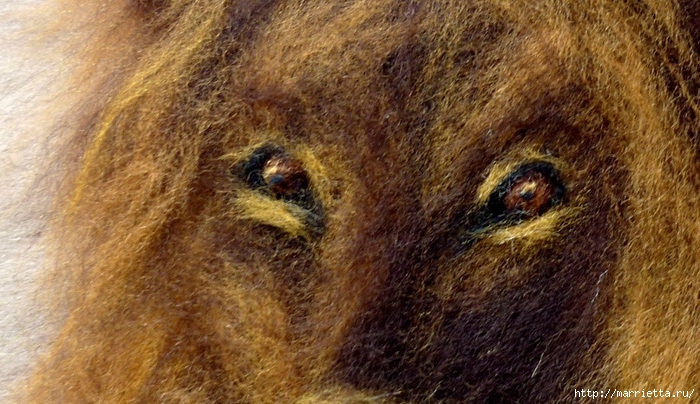 Рисуем шерстью картину «Царь зверей» (9) (700x404, 288Kb)