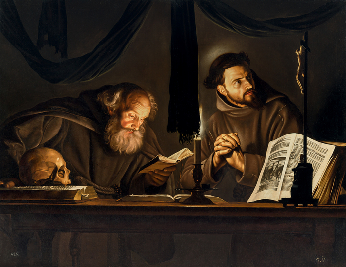 Adam+de+Coster+-+Saint+Francis+in+Meditation+with+Brother+Leo (700x540, 436Kb)
