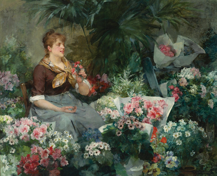 Louis+Marie+de+Schryver+The+Flower+Seller (700x567, 514Kb)