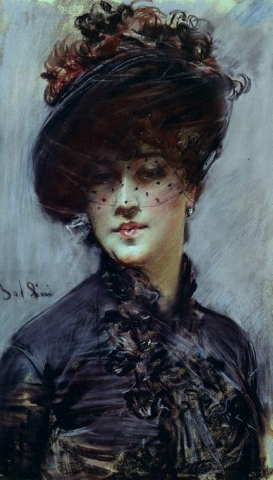 Lady with a Black Hat (399x700, 306Kb)