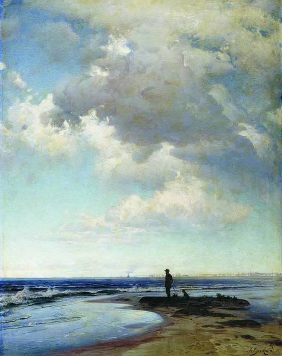 художник Владимир Орловский мужчина на берегу ХХ (555x700, 48Kb)