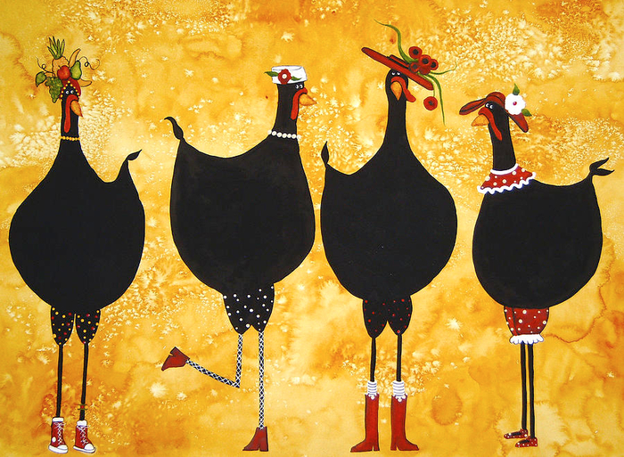 hubbs-art-folk-prints-country-farm-funny-fowls-black-chickens-chicken-fashion-debi-hubbs (700x513, 557Kb)