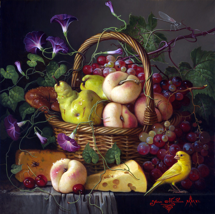 Still Life with Fruit and Cheese (700x699, 628Kb)