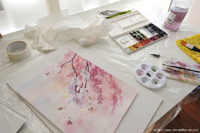 весенний цвет, художник Ольга Лялина, ShraddhaArt (2) (700x466, 252Kb)