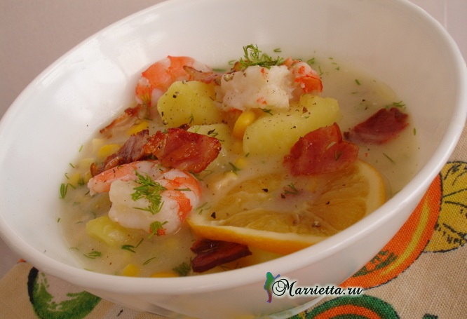 Суп с креветками - вкусный простой рецепт (666x455, 227Kb)