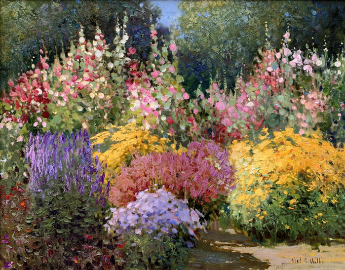 Kent R. Wallis цветущий сад 3 (700x547, 604Kb)