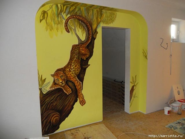 Роспись стен в интерьере. Рисуем леопарда (29) (640x480, 113Kb)