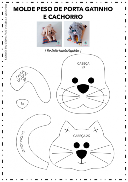 Игрушки на подушке - щенок и котенок из фетра (2) (494x700, 202Kb)