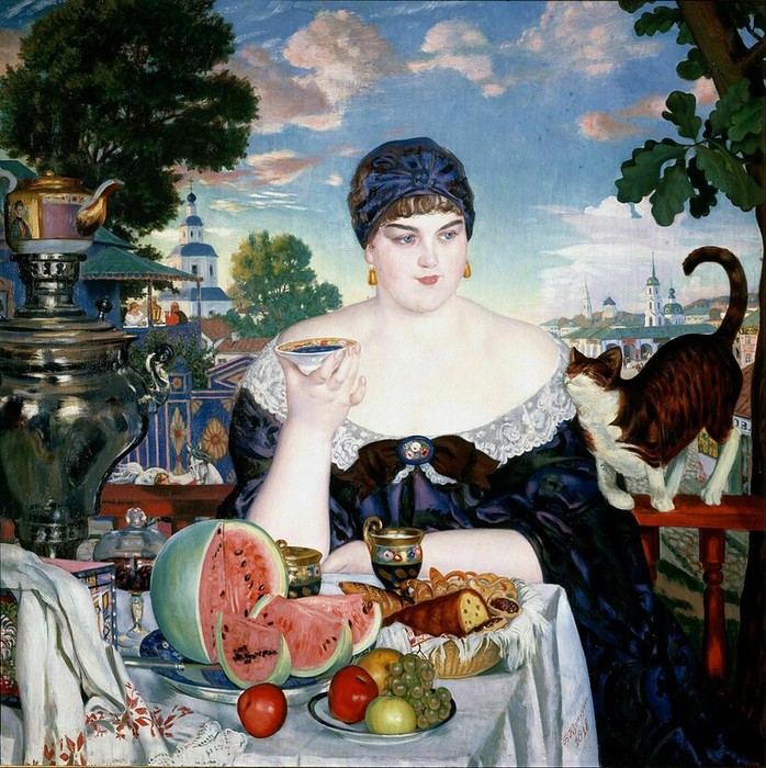 Boris_Kustodiev__Merchants_Wife_at_Tea__Google_Art_Project 