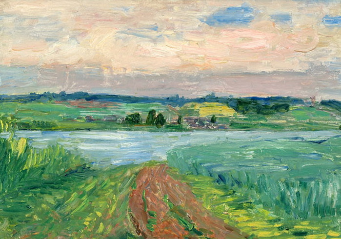 1956 Летний пейзаж. Истринское водохранилище-Карт, м. 34,5х49,8 см. СОВКОМ 2009. (700x490, 137Kb)