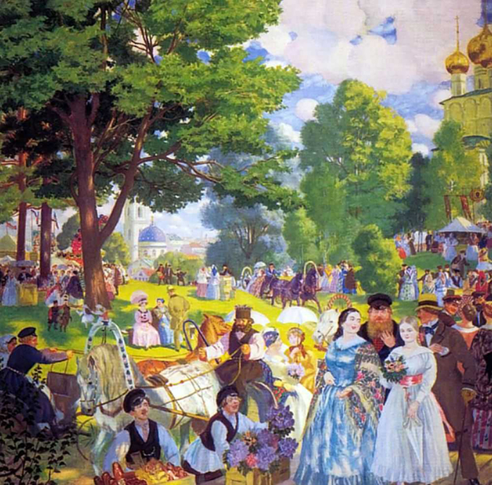 Кустодиев. Троицын день (700x689, 617Kb)