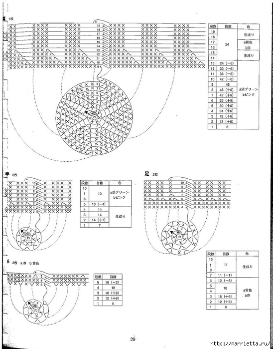 Игрушки АМИГУРУМИ крючком. Японский журнал со схемами (40) (548x699, 220Kb)