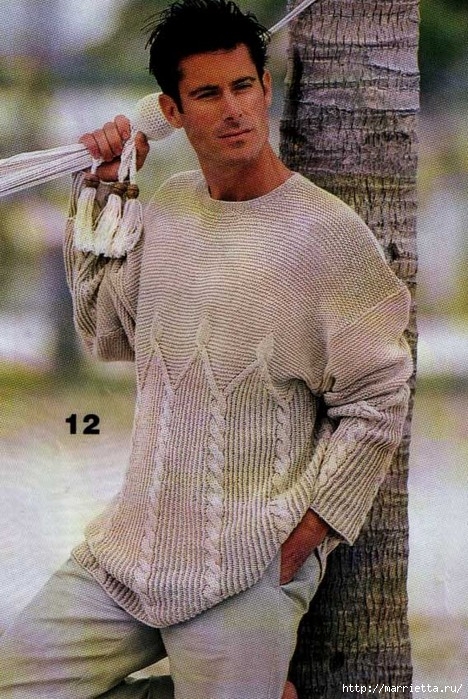 Светло-серый мужской пуловер (1) (468x699, 309Kb)