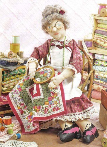 Текстильная кукла «Бабушка-рукодельница». Выкройка (1) (365x500, 200Kb)