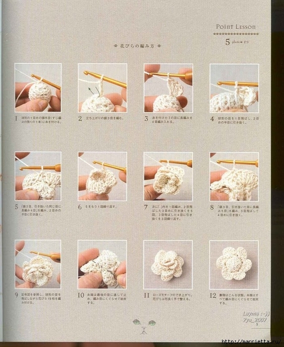 Цветочные мотивы крючком. Японский журнал со схемами (3) (573x699, 320Kb)