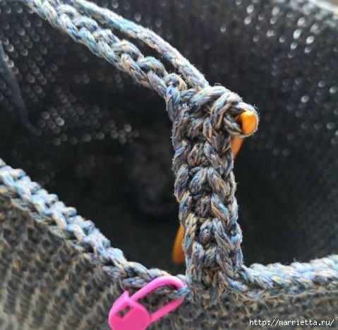 Сумка — шоппер крючком из трикотажной пряжи или шнура (7) (479x468, 119Kb)