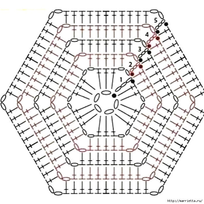 Сумка из шестиугольников крючком. Схемы (3) (700x700, 286Kb)