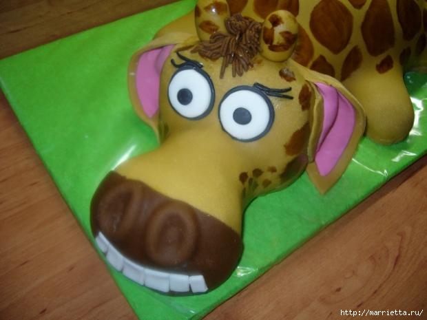 Детский 3d торт «Жираф» из сахарной мастики (21) (620x465, 117Kb)