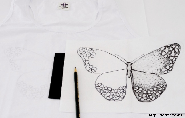 Бабочка на футболке. Роспись акрилом (4) (647x413, 101Kb)