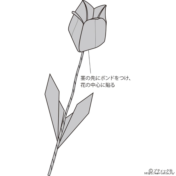 Розы и тюльпаны в технике оригами из бумаги (32) (700x700, 67Kb)