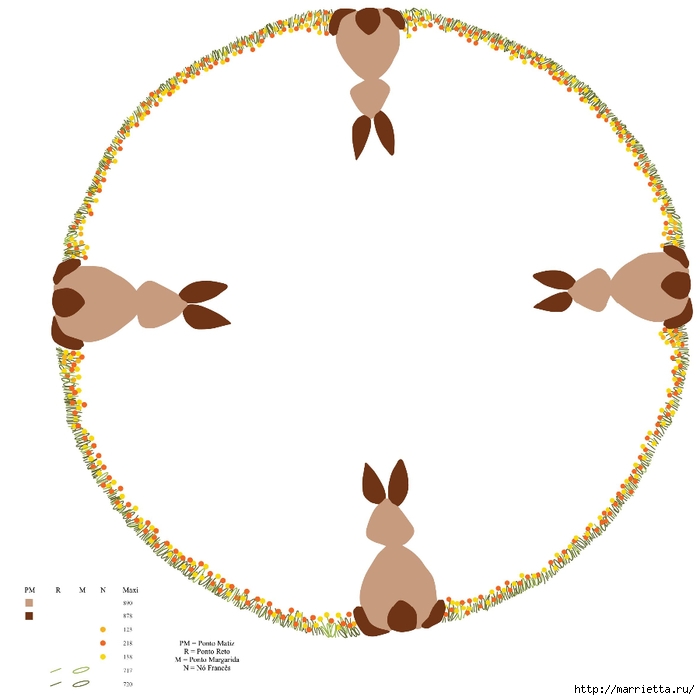 Вышивание кроликов для пасхальной скатерти (1) (700x700, 126Kb)