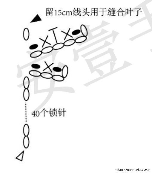 Вязание крючком. Зажим-заколка для волос (9) (509x576, 65Kb)