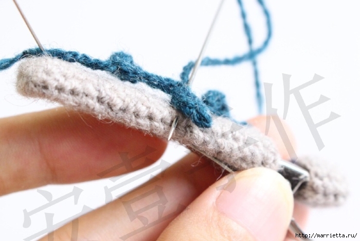 Вязание крючком. Зажим-заколка для волос (19) (700x469, 160Kb)