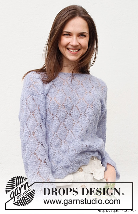 Пуловер с узором по центру Схема узора для женского пуловера