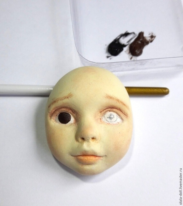 Тедди-долл из пластика. Роспись лица куклы (4) (622x700, 254Kb)