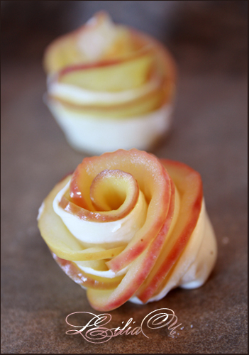 Букет роз из яблок - рецепт пирожного (2) (351x500, 175Kb)