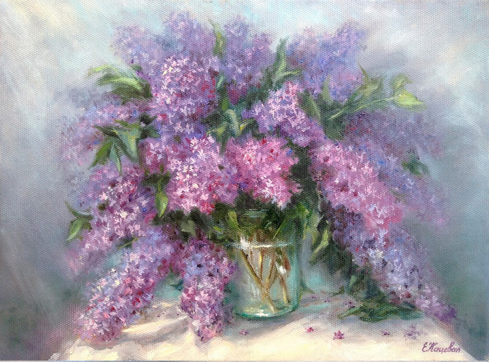 Елена Кацевал цветочные натюрморты 3 (700x518, 447Kb)