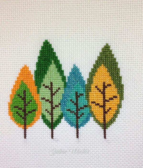 Beautiful simple and Easy Cross Stitch Embroidery Pattern For Beginners (598x700, 442Kb)